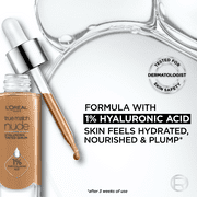 LOreal Paris True Match Nude Hyaluronic Tinted Serum Foundation Makeup, 1-2.5 Rosy Light, 1 fl oz