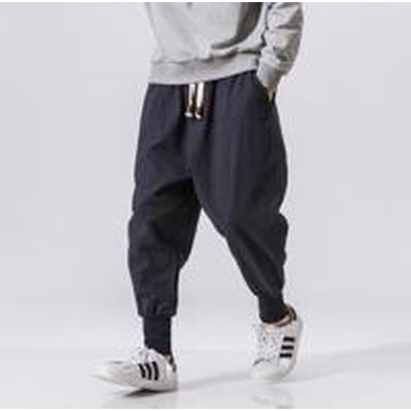 Langgg Harun pants men's solid elastic waisted street sportswear, runners' loose pants