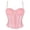 Pink, variant on FASHOFT Black Corset Shapewear For Women Thin Strap Semi Sheer Boned Waist Cinching Top Lightweight Body Shaping Everyday Wear Bustier Corset L