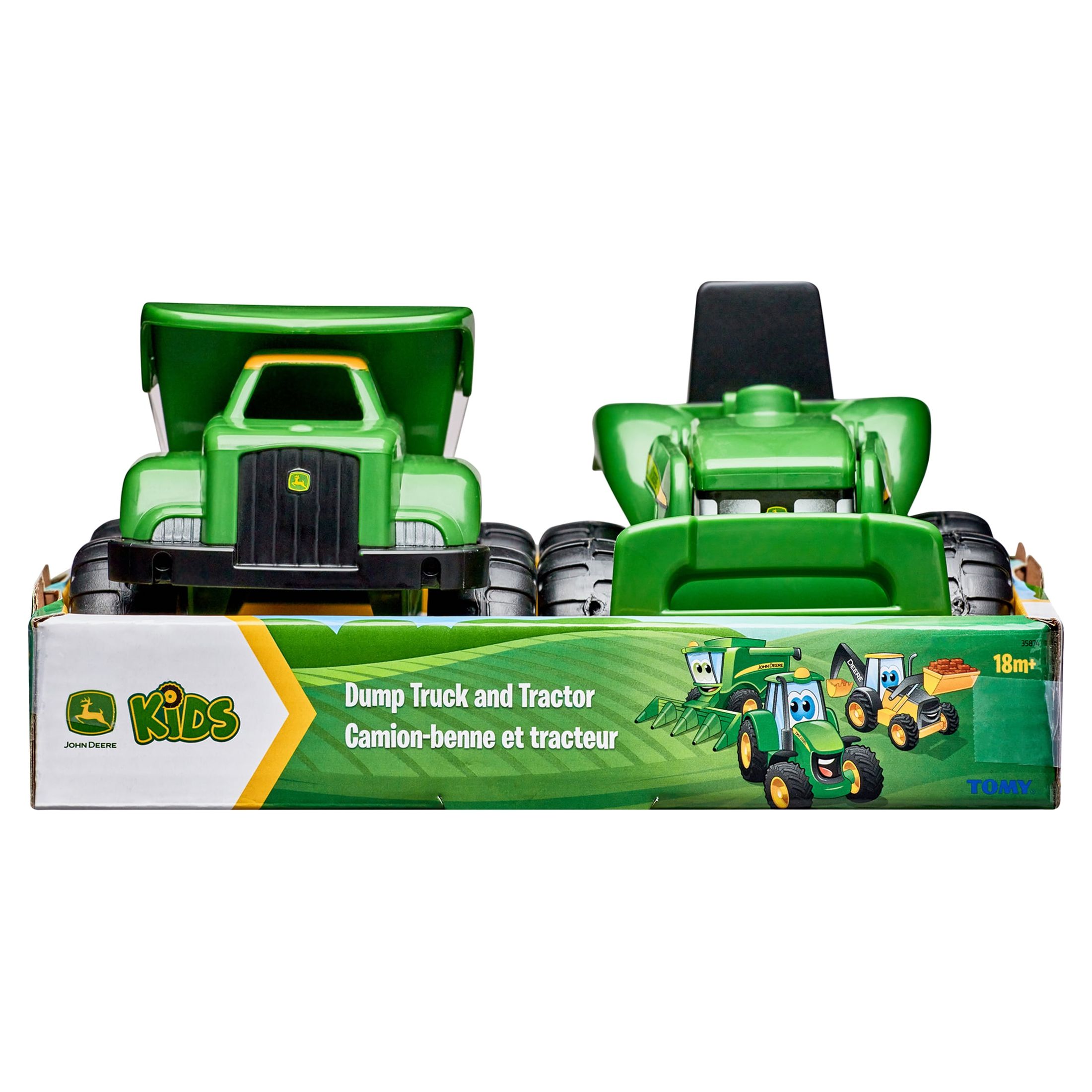John Deere 6" Sandbox Toy Vehicle Set, Dump Truck and Tractor Toy Vehicles, 2 Pack, Green - image 2 of 13