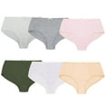 thumbnail image 2 of Curve Muse Womens Plus Size 100% Cotton High Waist Hipster Briefs Panties-6PK-PACKA-XXL, 2 of 7