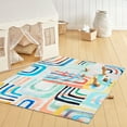 thumbnail image 2 of TOWN & COUNTRY PLAY Jovie Rainbow Party Kid's Washable Area Rug, Soft & Plush, Safe Non-Slip Backing, Bedroom Rug, Dorm Decor, Playroom & Classroom Rugs, Blue/Multi, 3'3"x5'2", 2 of 13