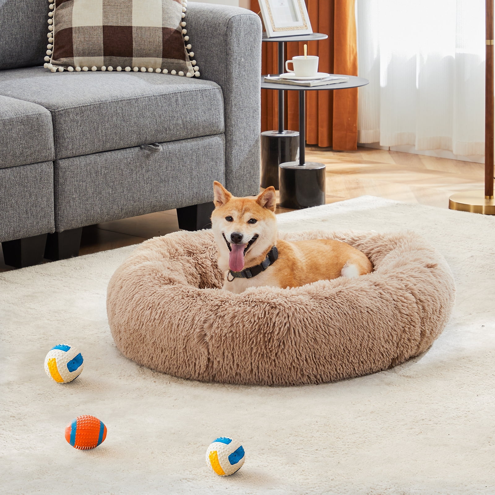GIANNA Medium Dog Memory Foam Sofa – Supportive Brown Bed for Pets, Machine Washable