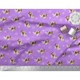 thumbnail image 2 of Soimoi Purple polyester Crepe Fabric Bird,Paw & Cocker Spaniel Dog Print Fabric by Yard 52 Inch Wide, 2 of 3