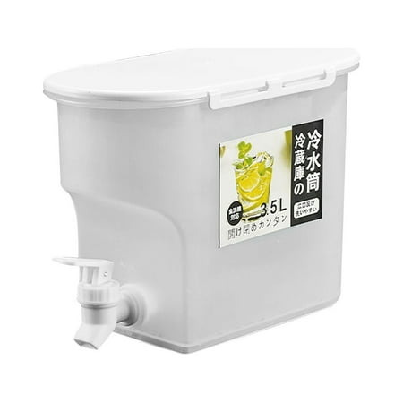 

Winysin3.5L Beverage Dispenser With Faucet High Temperature Resistance Iced Tea Beverage Bucket Cold Drink Juice Dispenser Jug For Party Restaurant White
