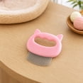 thumbnail image 4 of 4 inch Pet Deshedding Comb, Cat Ear Shaped Floating Fur Remover, Gentle Cleaning Grooming Brush for Dog Cat Shedding Hair Care, 4 of 5