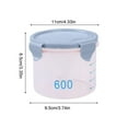 thumbnail image 3 of Graduated Round Kitchen Storage Jars with Lids | Plastic Food Containers for Snacks, Grains, Baking | Light Blue | 600ml, 3 of 6