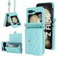 thumbnail image 1 of Funda de teléfono de cuero para Samsung Galaxy Z Flip 5, 4, 3, 5G con cordón largo, cartera con ranura para tarjeta, cubierta protectora, 1 of 4