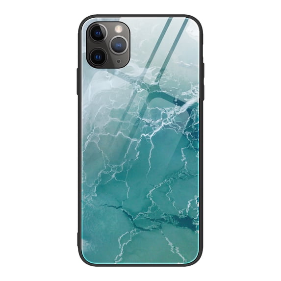 iPhone 11 Pro Max 6.5" Case, Allytech Protective Marble Texture Tempered Glass + TPU Back Cover Shock-Absorbing Bumper Anti-scratch Back Cover Case for Apple iPhone 11 Pro Max, Marble