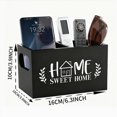 thumbnail image 3 of GHIIYER Coffee Table Organizer Remote Control Holder Wooden Storage Supplies Table Decor Black One Size, 3 of 4