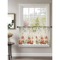 thumbnail image 2 of Sheer Curtains 54 Inch Length 2 Panels Set for Kitchen, Red Poppy Semi Sheer Curtains for Windows, Farmhouse Country Vintage Flower Leaf Plant Voile Window Treatments Rod Pocket Curtain, 2 of 7