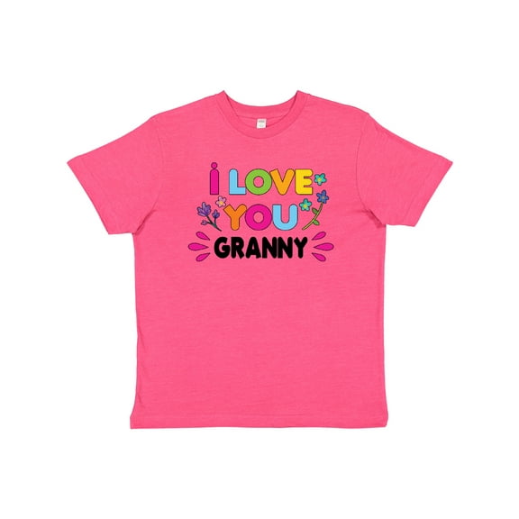 Inktastic I Love You Granny with Flowers Youth T-Shirt