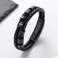 thumbnail image 5 of VEEDOFA Men's Braided Leather Cross Bracelet, Adjustable Christian Jewelry Gift, 5 of 7