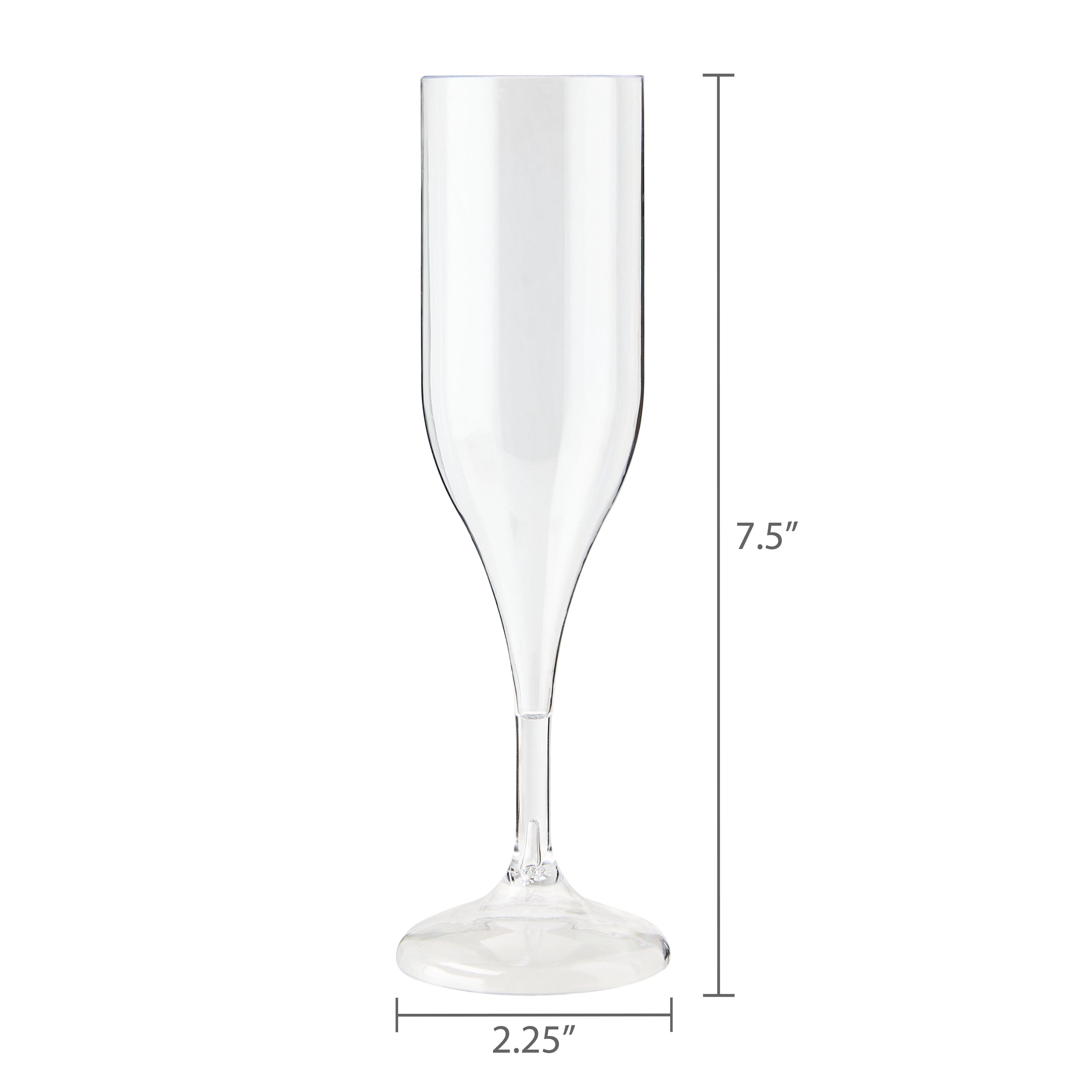 Clear Plastic Champagne Glasses, 5 fl oz, 4 Pieces, by Way To Celebrate