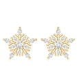 thumbnail image 2 of Rosec Jewels Lab Created Diamond Snowflake Stud Earrings for Women (Ef-Vs Quality), with Screw Back - Christmas Gift, 10K Yellow Gold, 2 of 6