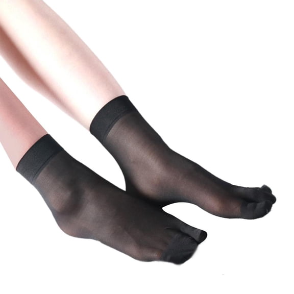 Lerpwige Women's Silk Thin Sheer Ankle Socks Split Toe Flip Flip See Through Crew Socks
