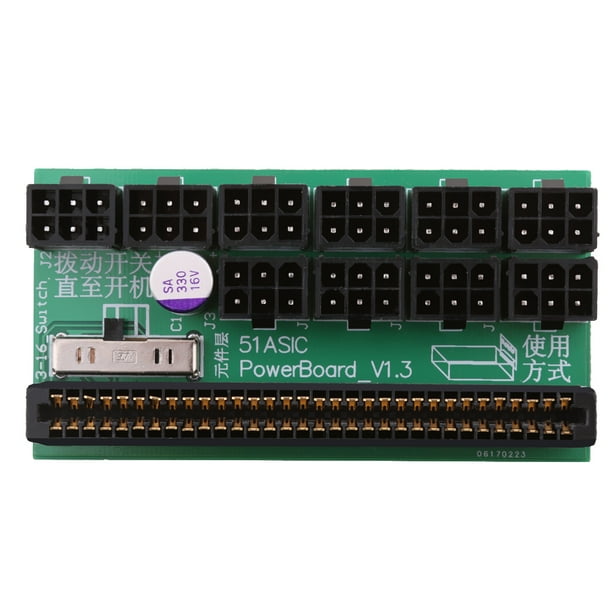 Tablero de Fuente de Alimentación con 6 pines PCI-E con filtro de Condensador de Estado sólido para Minería de HP 1200W / 750W Bitcoin Soledad Adaptador para placa de conexiones