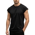 thumbnail image 3 of Mens Summer Shirts Cap Sleeve Crew Neck Workout T Shirts Casual Loose Fit Gym Tees, XL, 3 of 7