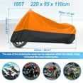 thumbnail image 4 of Unique Bargains 190T Motorcycle Motorbike Cover All Season Scooter Waterproof Outdoor Rain Dust Sun Protection L Black Orange, 4 of 7