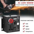 thumbnail image 2 of AC 220V 4000W Compact Variable Voltage Regulator Portable Speed Temperature Light Voltage, 2 of 5