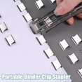 thumbnail image 6 of 1pc Mini Push Stapler Clamp Staplers,Portable Binder Clip Stapler, Includes 8 Reusable Clips,40 Sheet Capacity,Handheld Paper Clip Dispenser for Desktop Document,Home Office Supplies(Black), 6 of 9