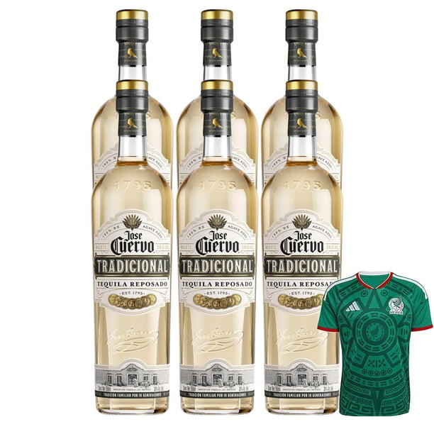6 Tequila Jose Cuervo Tradicional Reposado 950 ml + Jersey Verde