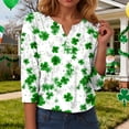 thumbnail image 4 of UngA Womens St Patrick Day Shirts 3/4 Sleeve Tshirt Blouses Funny Shamrock Irish Shirts Tops Outfits Clothes,Size XL, 4 of 9