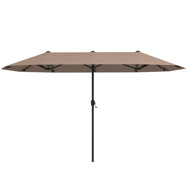Costway 13 FT Large Patio Umbrella Outdoor Double-Sided Table Market Umbrella for Garden Brown