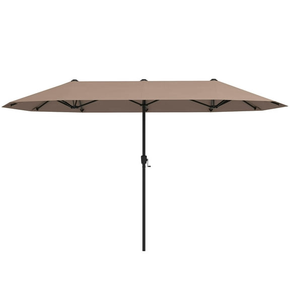 Costway 13 FT Large Patio Umbrella Outdoor Double-Sided Table Market Umbrella for Garden Brown