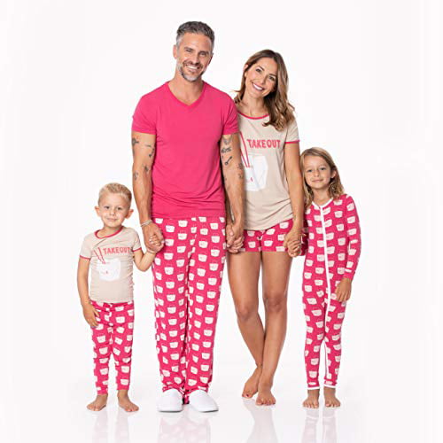 Snug Fitting PJ’s Ultra Soft Graphic Pajama Set with Short Sleeves KicKee Pants