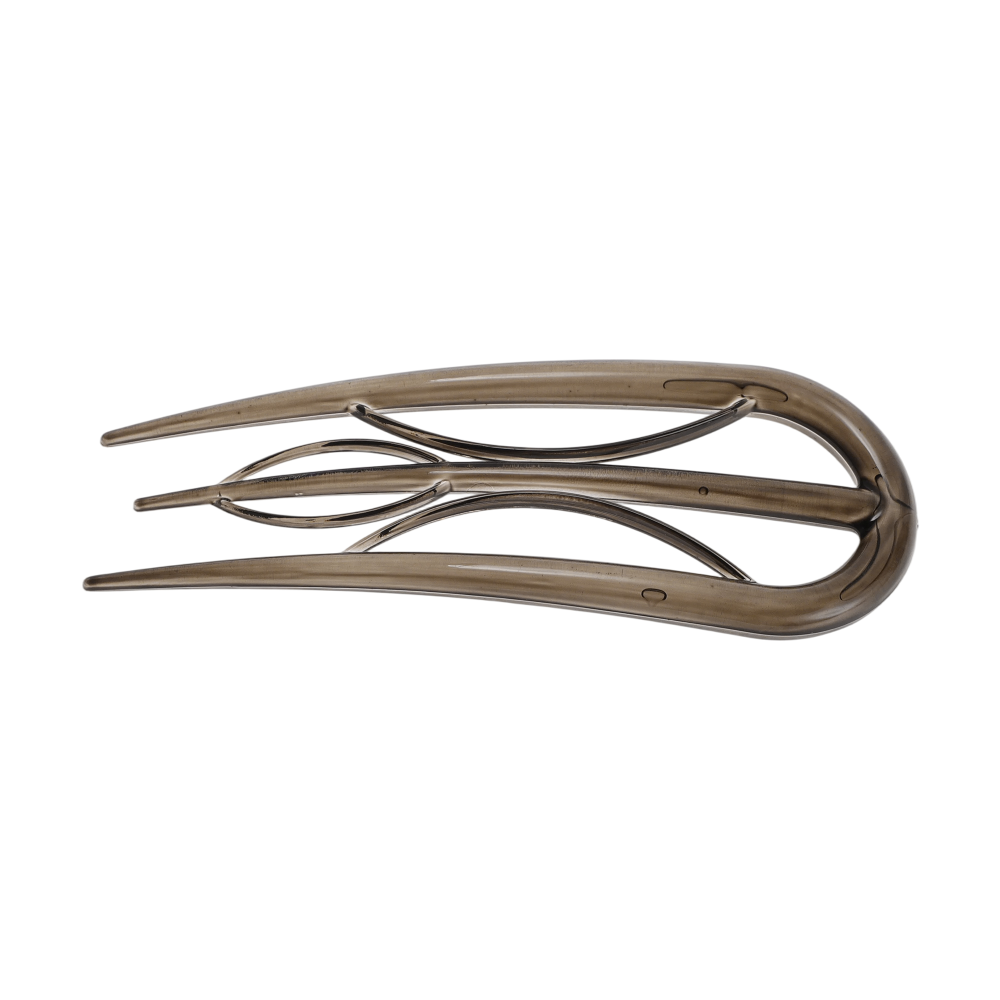 Unique Bargains U-shaped Hair Pin 3.94"x1.50" 1 Pc Transparent Dark Gray