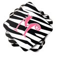thumbnail image 2 of Letter M Initial  Zebra Stripe and Pink Foam Coaster Set of 4, 2 of 3