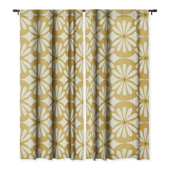 Society6 Heather Dutton Solstice Goldenrod Single Panel Room Darkening Window Curtain 50" x 84"