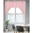 thumbnail image 5 of Blush Pink Pure, Kitchen Curtains Swag Valance for Windows/Bathroom/Cafe, Romantic Contemporary Minimalist Solid Rod Pocket Drape Panel Swag Curtains Valance for Bedroom/Living Room 56"x36", 5 of 6