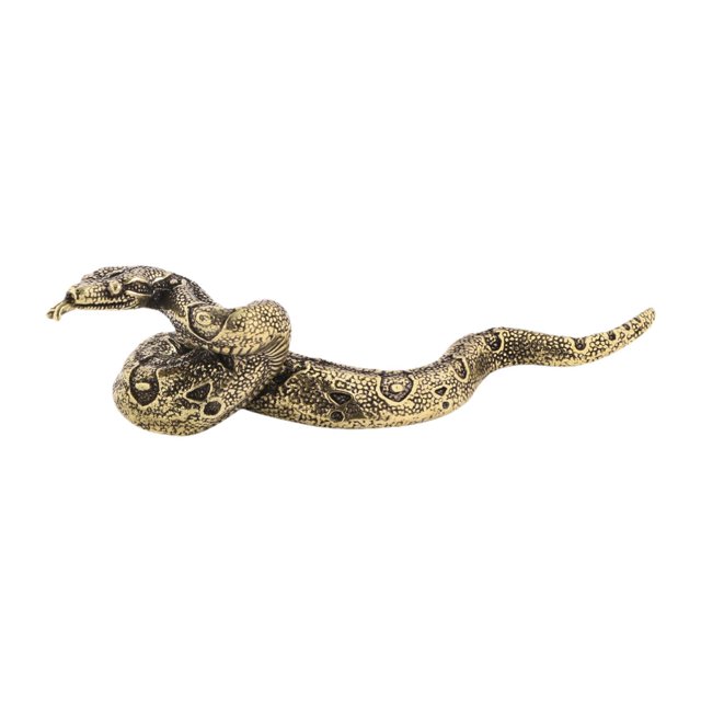 Escultura de serpiente de latón y cobre, adorno de escritorio, pequeña estatua de animal coleccionable, regalo para el hogar, sala de estar, dormitori