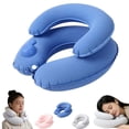thumbnail image 5 of MMJ Inflatable Travel Neck Pillow Double Layer U Shape Press Pump with Milk Velvet Cover Washable Portable, 5 of 9