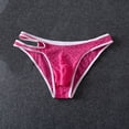 thumbnail image 2 of LODIENY Lace Frilly Panties for Men One Sided Cross Over Double Belt Pouch Mesh Briefs Underwear Pink XL, 2 of 6