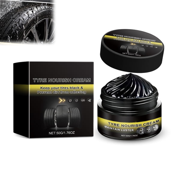 Tire Shine Cream – Car Tire Ceramic Coating For Deep Black Gloss, Wheel Cleaning Wax With UV Blocking & Dust Repellent, Tyre Nourish Cream For Long‑Lasting Auto Care (1PC)
