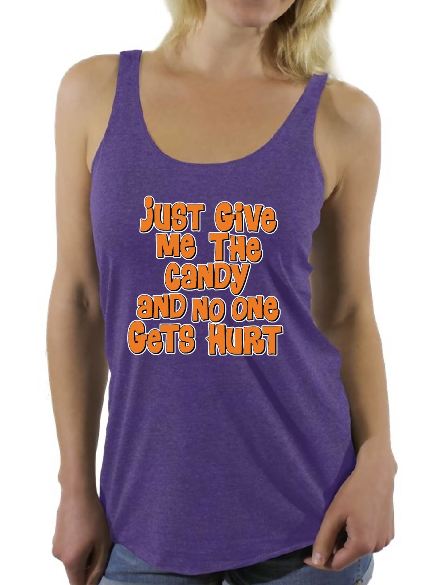 Awkward Styles Women's Halloween Graphic Racerback Tank Tops Just Give ...