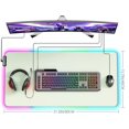 thumbnail image 2 of IBAOLEA RGB Gaming Mouse Pad, Multifunctional Gaming/Office Desk Pad, PU Leather Waterproof Surface, Computer Keyboard Mouse Mat, Non-Slip Rubber Base (Pale Green, 31.5'' x 15.7'') Pale Green, 2 of 7