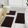 thumbnail image 7 of Smiry Chenille U-Shaped Toilet Bathroom Rugs, Soft Absorbent Non-Slip Contoured Carpet, Machine Washable Bathroom Mats, 20"X24", Brown, 7 of 7