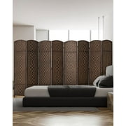 Jostyle Room Divider 6ft. Tall Extra Wide Privacy Screen, Folding Privacy Screens with Diamond Double-Weave Room dividers and Freestanding Room Dividers Privacy Screens(Mocha, 8-Panel)