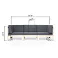 thumbnail image 3 of Cynthia Outdoor Modular Acacia Wood Sofa with Cushions, Weathered Gray and Dark Gray, 3 of 7
