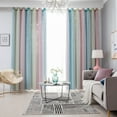 thumbnail image 1 of Yipa Room Darkening Blackout Curtain,2-Layer Gradient Color Window Drape,Hollow-Out Stars Curtain Panel,Grommet Ring Top Kids Girls Curtain, 1 of 16