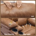 thumbnail image 3 of Ataucjin PU Leather Extra Wide Manual Recliner for Adults with Massage and Heat, Adjustable Backrest and Footrest, Nursery Glider Recliner Single Sofa with 2 Cup Holders and Side Pocket, 3 of 7