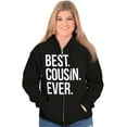 thumbnail image 3 of Best Cousin Ever Family Relatives Zip Up Hoodie Men's Women's Brisco Brands L, 3 of 6