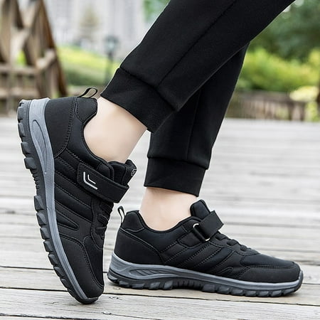 

Quealent Work Shoes For Men Men s Fashion Sneakers 3 Eyelets Simple Style Casual Shoes Black 8