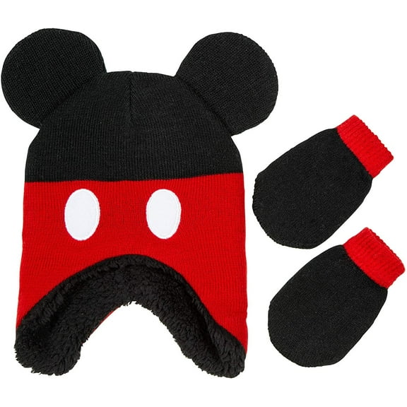 Disney Mickey Mouse Baby Boys Hat and Mitten Winter Set [4014]