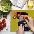 thumbnail image 3 of Girl Power Cutting Board, Pop Art Style Pin up Girl Illustration Colorful Woman with Starburst Background, Decorative Tempered Glass Cutting and Serving Board, in 3 Sizes, by Ambesonne, 3 of 5