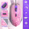 thumbnail image 4 of 4 in 1 Gaming Keyboard, Mouse, Headset, and Mouse Pad Combo, Wired LED RGB Backlights, Bundle for PC Gamers, Xbox and PS4 Users. (Pink), 4 of 8